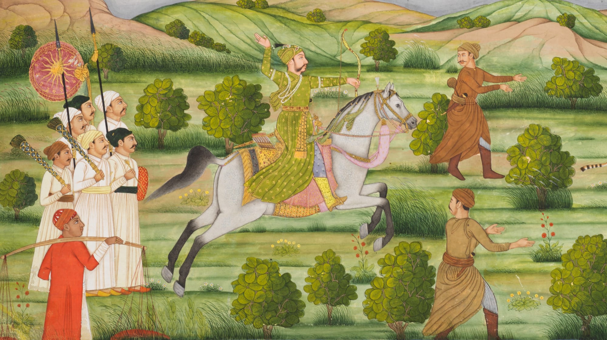Nawab Shuja’ al-Daula of Avadh hunting blackbuck: Murshidabad, 1760-65