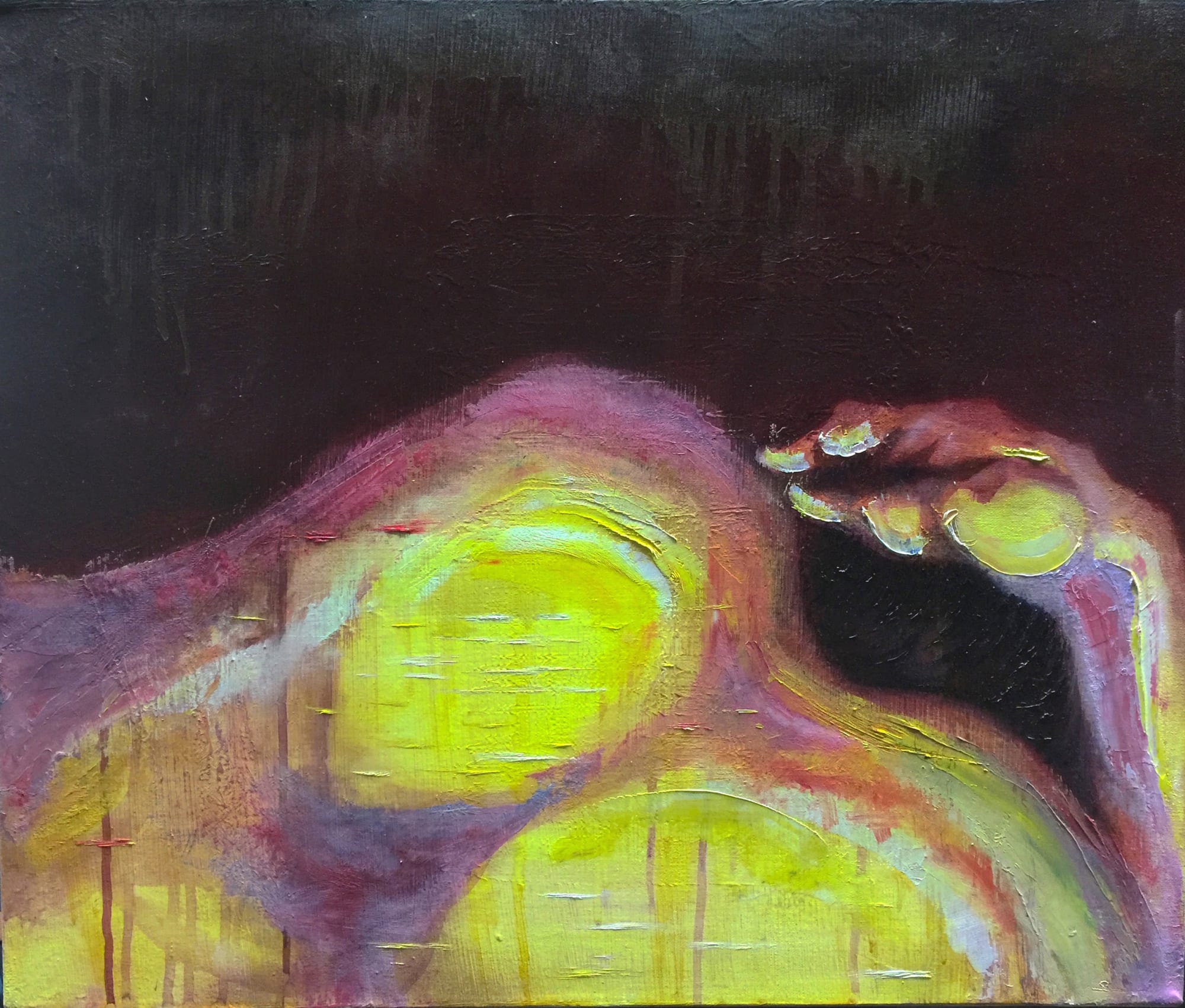 STEFANY DÁVILA HERNÁNDEZ SERIE E.M INTERFERON BETA-1ª, 2019 ÓLEO SOBRE COMPRIMIDO IMPRIMADO 60 X 51 CM