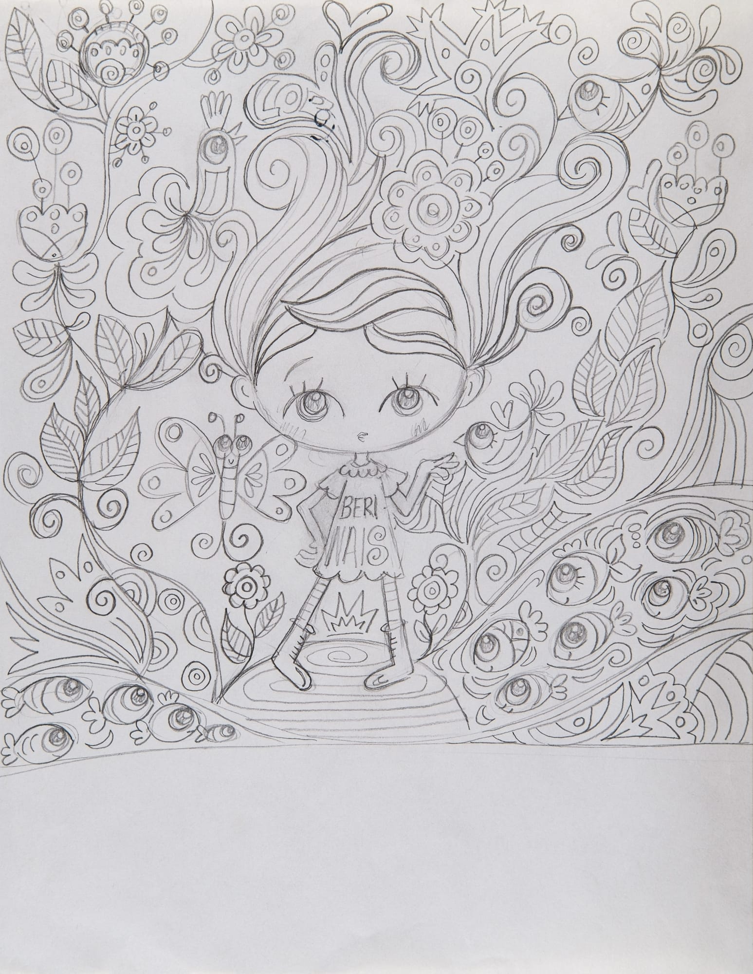 Ampar&iacute;n Serrano Espinosa Berinaiz, ca. 2017 Fotograf&iacute;a digital de obra en grafito sobre papel