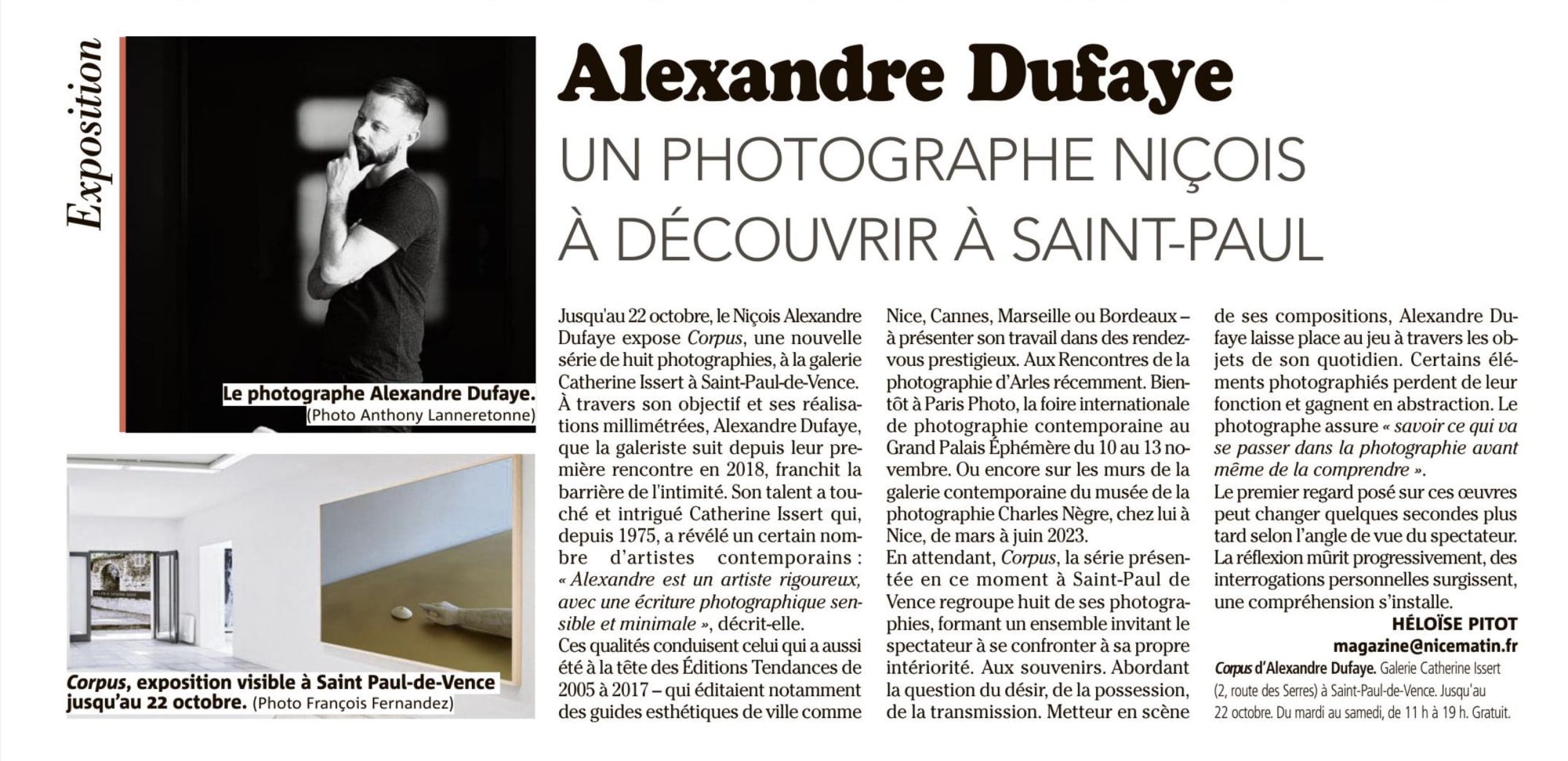 Parution Nice-Matin du 04 octobre 2022