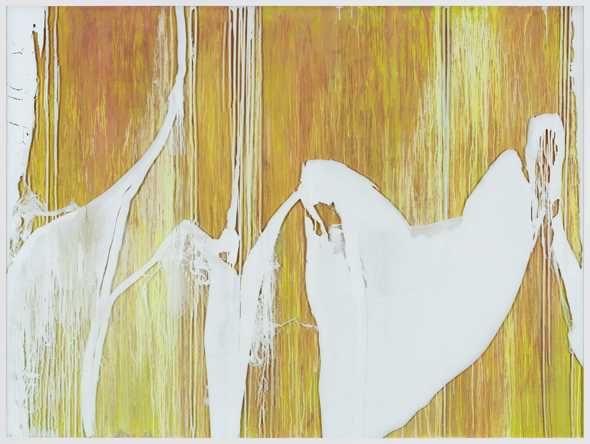 Michael Müller Gabe ohne Tausch (Brain Fucking) (2021) Acrylic, Gesso and Lacquer on Belgian Linen and Glass 183.4 x 243.4 x 7 cm