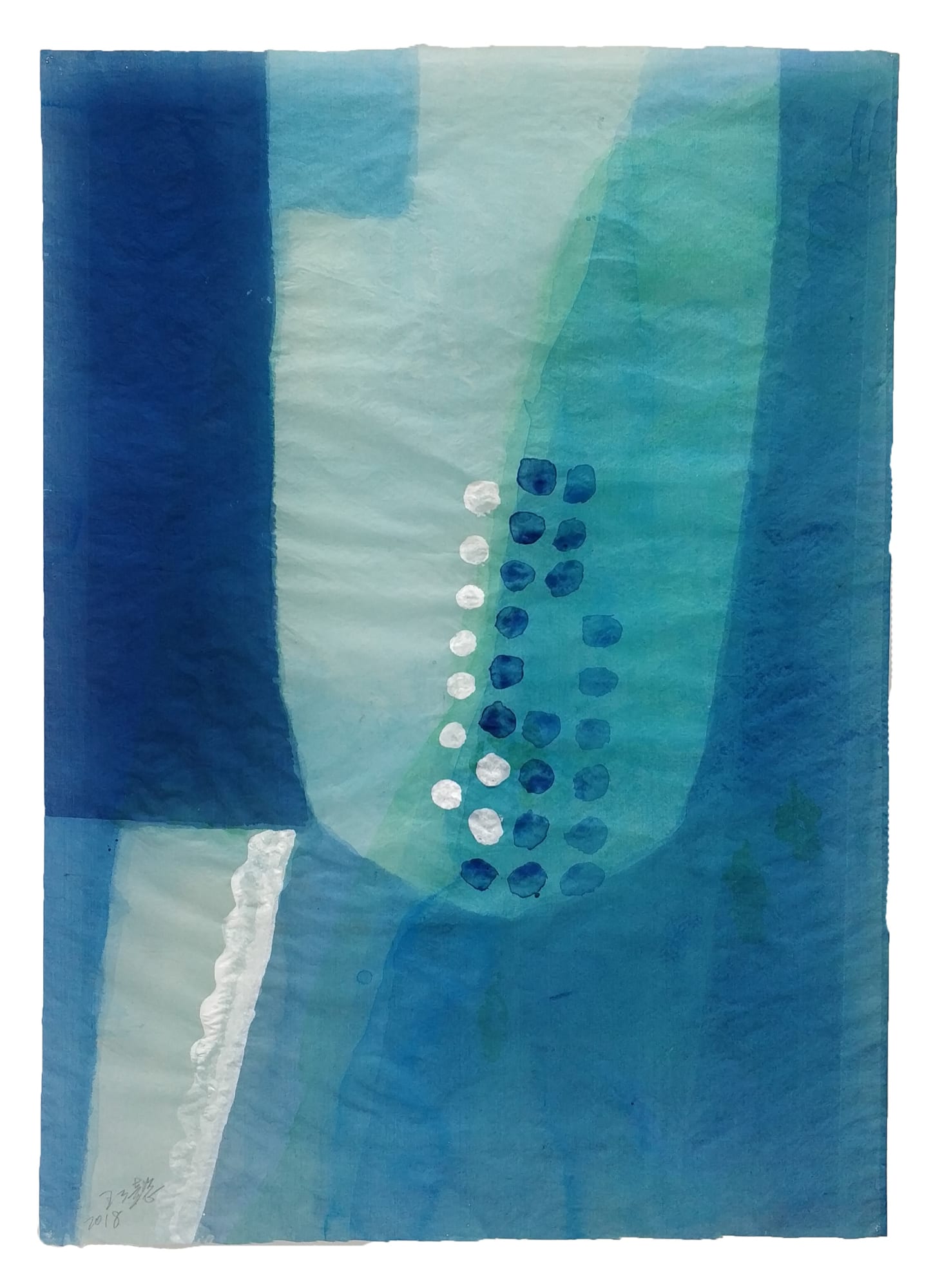 Wang Gongyi Turkey Bejeweled No.2, 2018 Watercolor and Mineral Pigment on Silk 62.2 x 44.8 cm