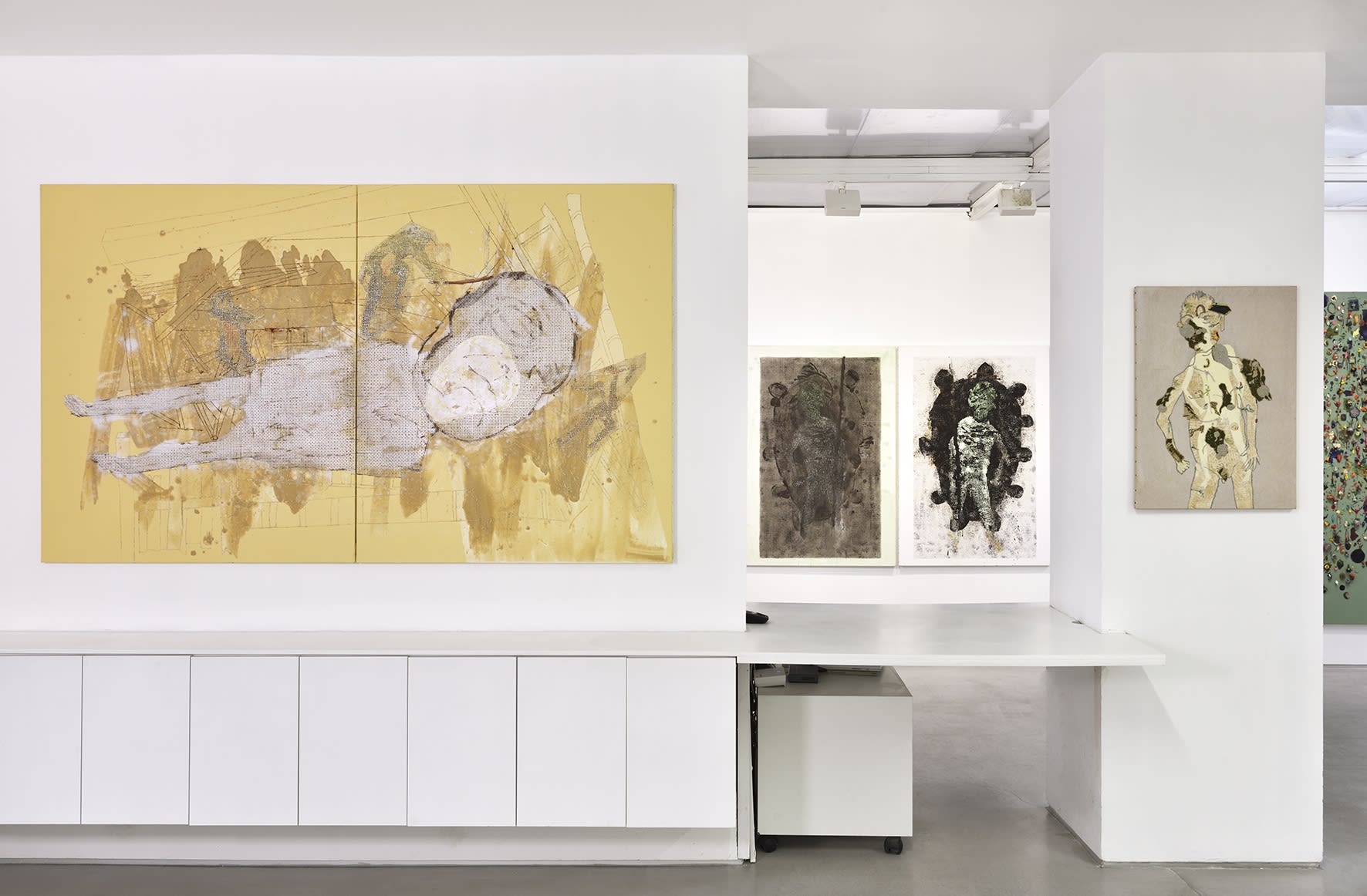 Vue de l'exposition Les déplacés de Pierre Yves Bohm. © Photo: Rebecca Fanuele.