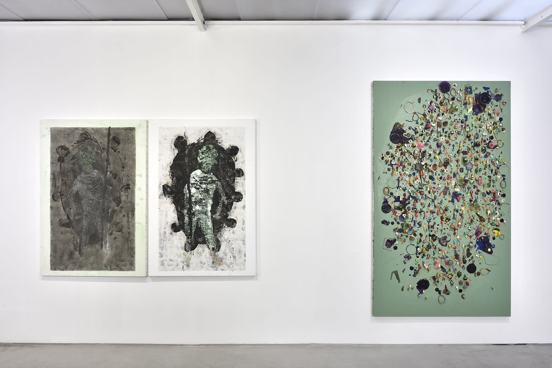 Vue de l'exposition Les déplacés de Pierre Yves Bohm. © Photo: Rebecca Fanuele.