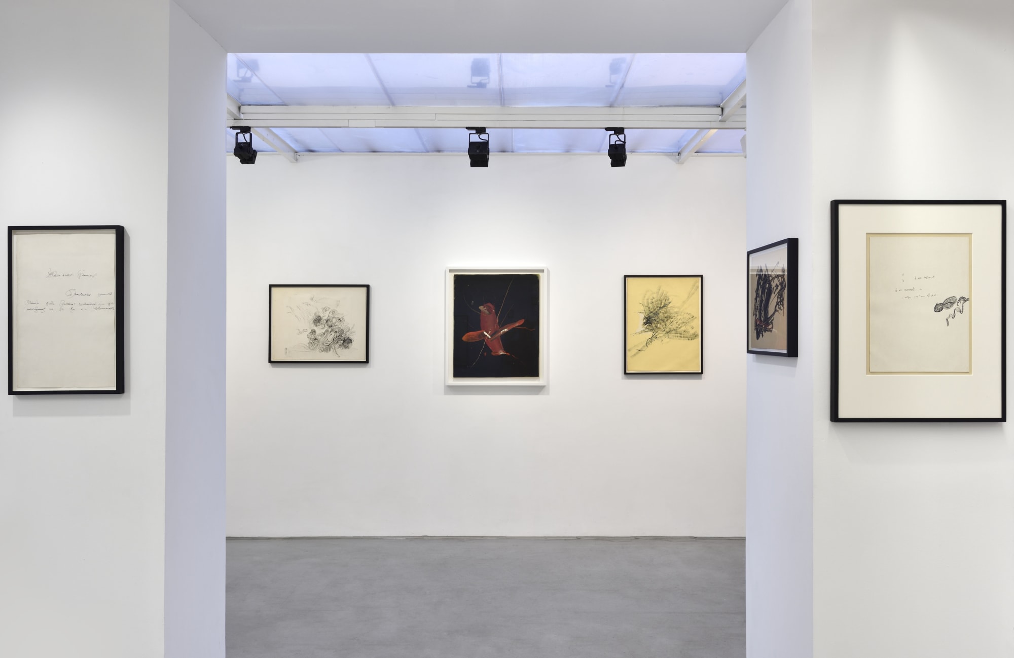 Vue de l'exposition "Bernard Réquichot, Les Requichot de Cordier" Photo © Rebecca Fanuele