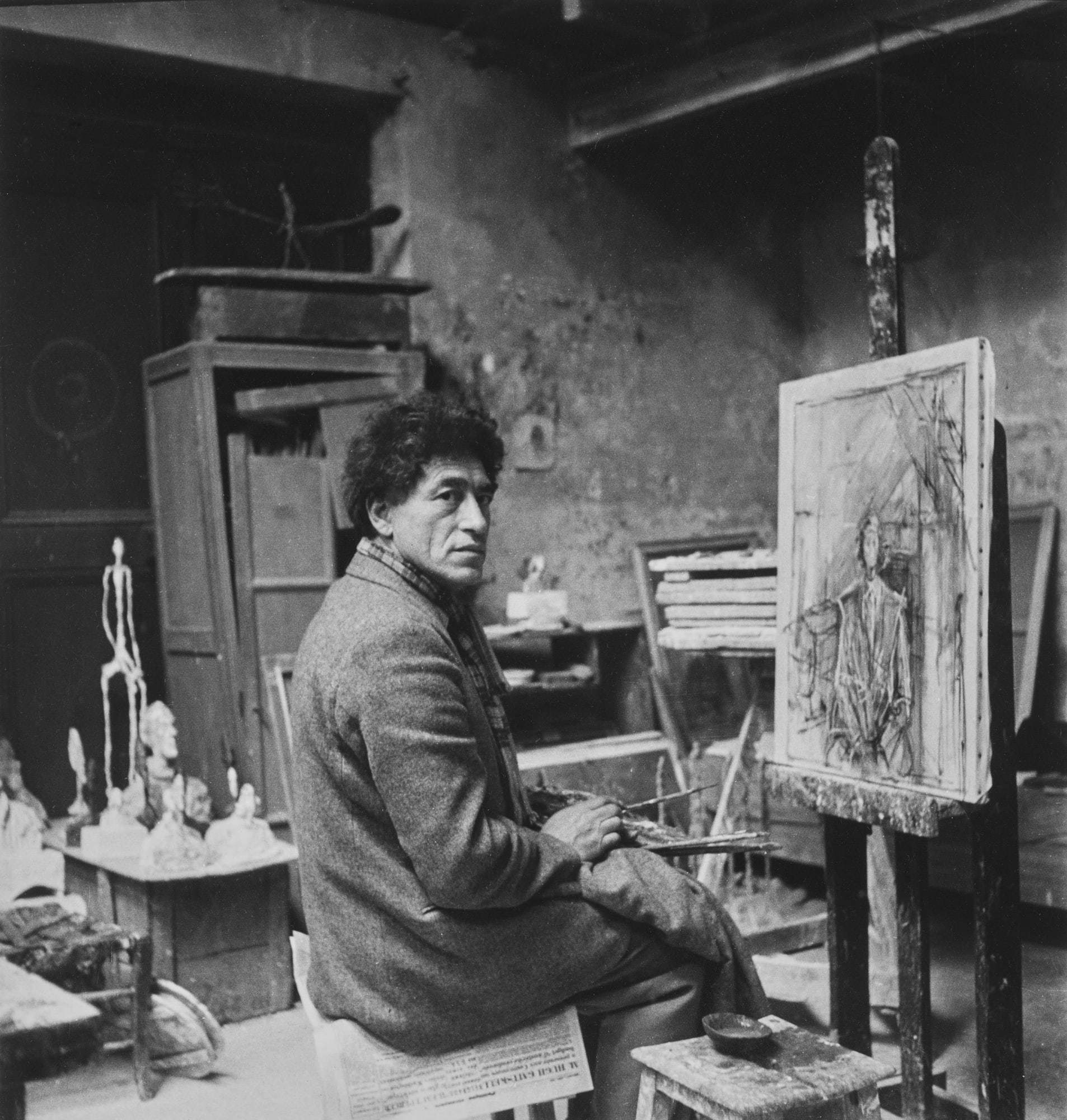 Michel Sima, Portrait d'Alberto Giacometti dans son atelier rue des Archives, Paris, 1953, 2003