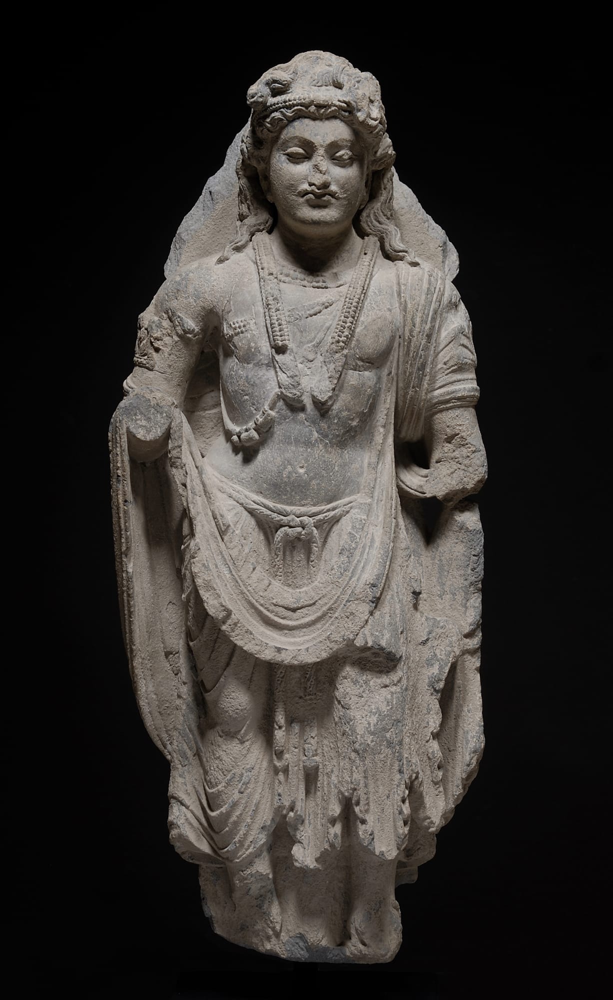 Asian Art, Bust of Bodhisattva, Gandhâra, Kouchane, 2nd to 3rd century
