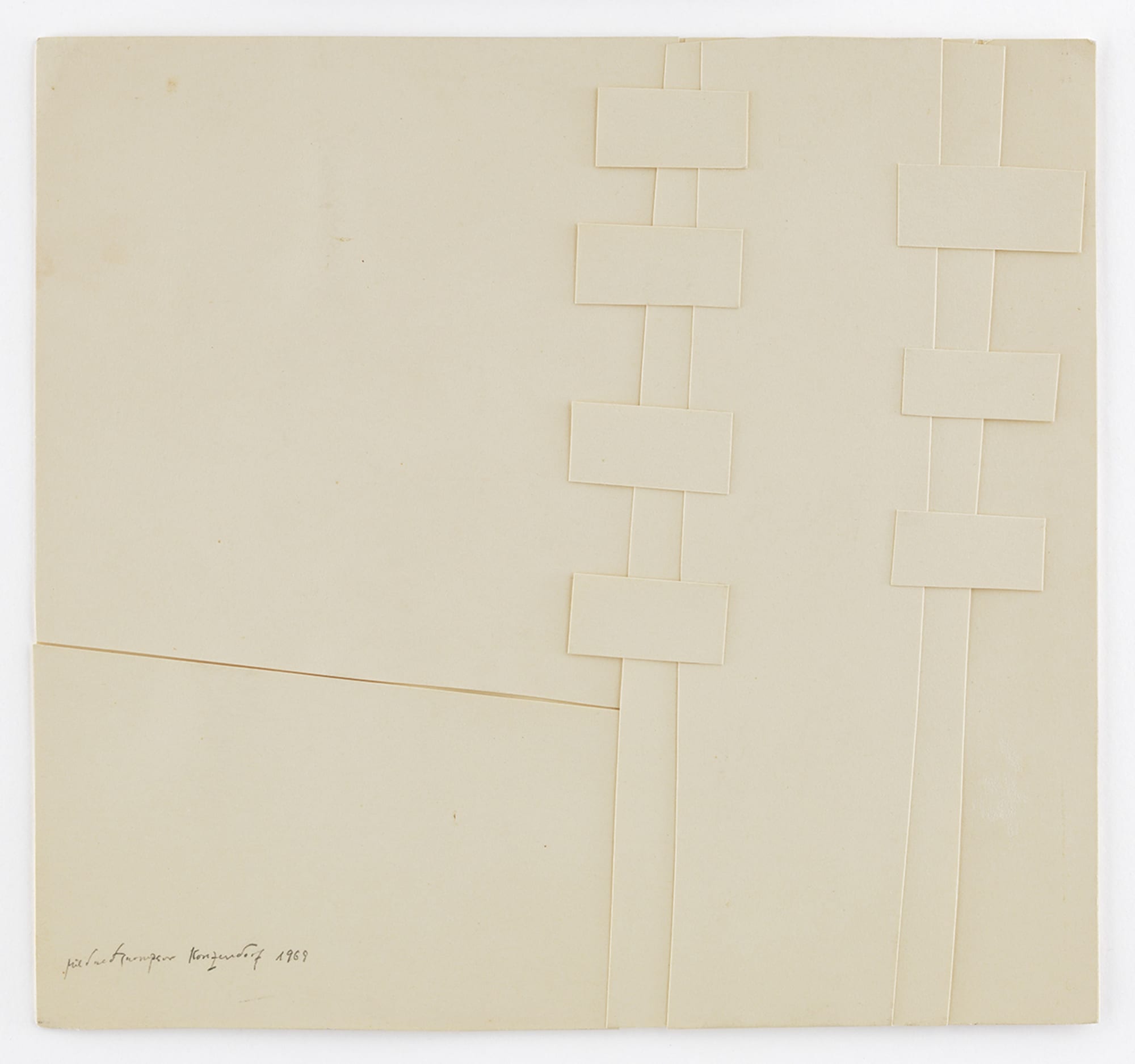 Mildred Thompson Untitled, 1969 Signed and dated recto Paper collage 8.1 x 8.6 inches (20.6 x 21.9 cm) Framed: 13 5/8 x 14 1/8 x 1 5/8 in (34.7 x 36 x 4 cm) (GL12642)