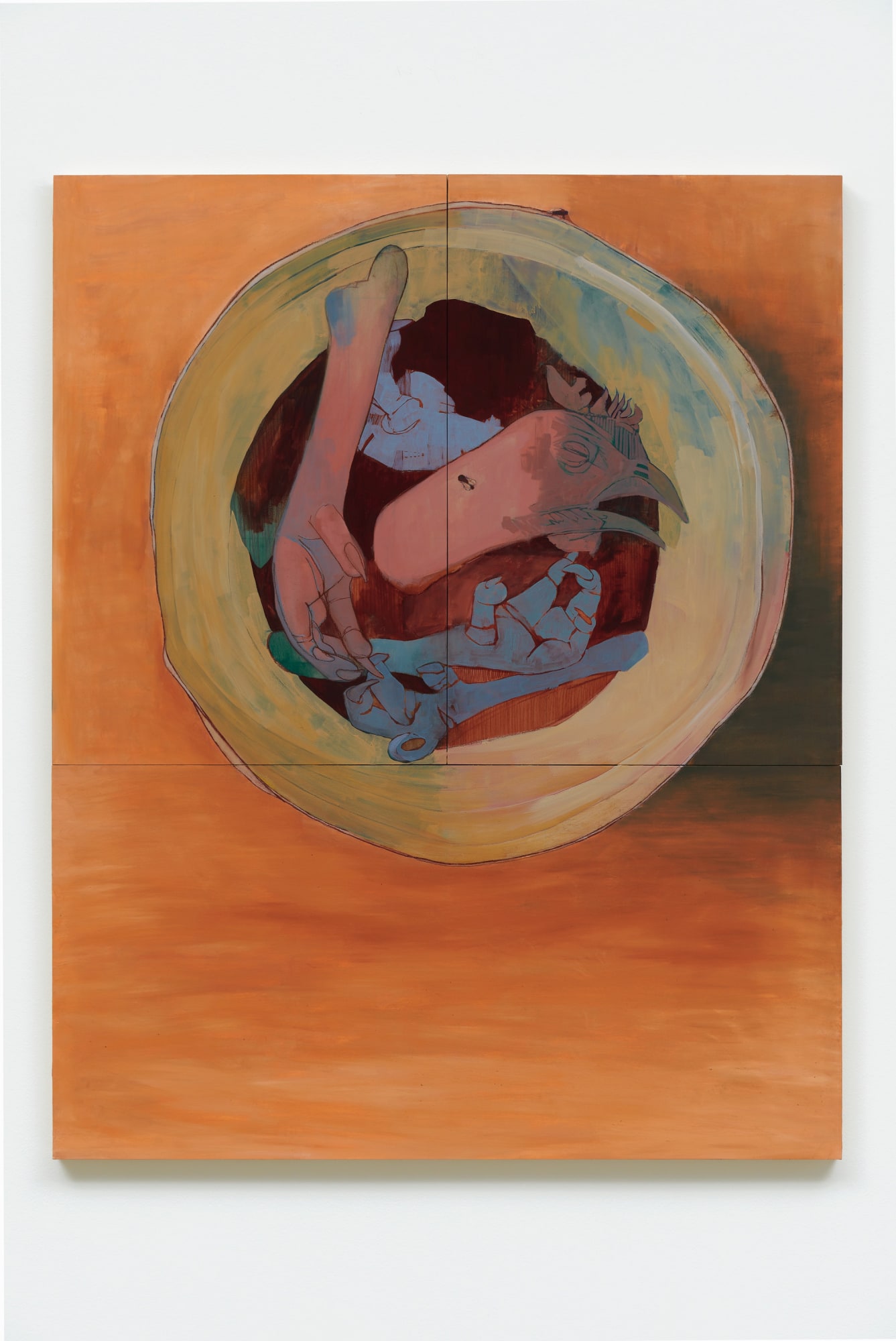 Pamela Phatsimo Sunstrum Walkie Talkie, 2022 Oil and pencil on wood panels 50 x 40 ⅛ in (127 x 101.9 cm) (GL15595)