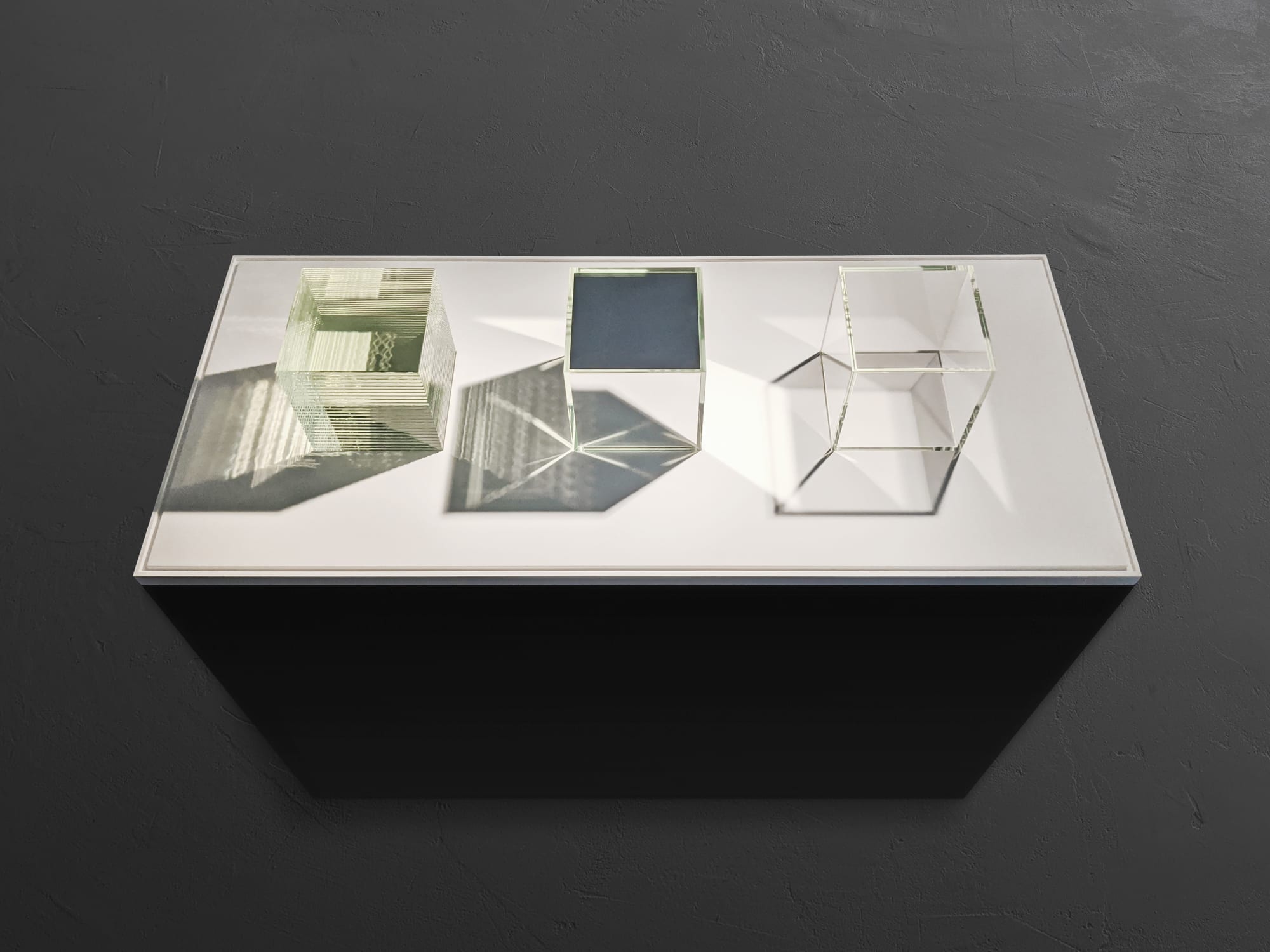 Alfredo Jaar You and Me and the Others, 2020 Glass, mirror Cubes: 5.91 x 5.91 x 5.91 inches (15 x 15 x 15 cm) Overall: 12.6 x 16.93 x 7.48 inches (32 x 43 x 19 cm) GP2673 Edition of 6 with 3 AP