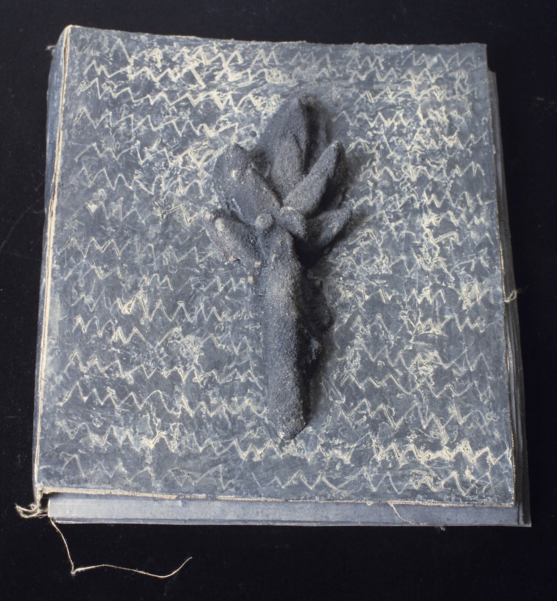 Michelle Stuart Logbook for Lost Horizons, 1984 Graphite, encaustic, rock marks, earth, paper, linen, hydrocal 12 x 11 x 3.5 inches (30.5 x 27.9 x 8.9 cm) GL13110