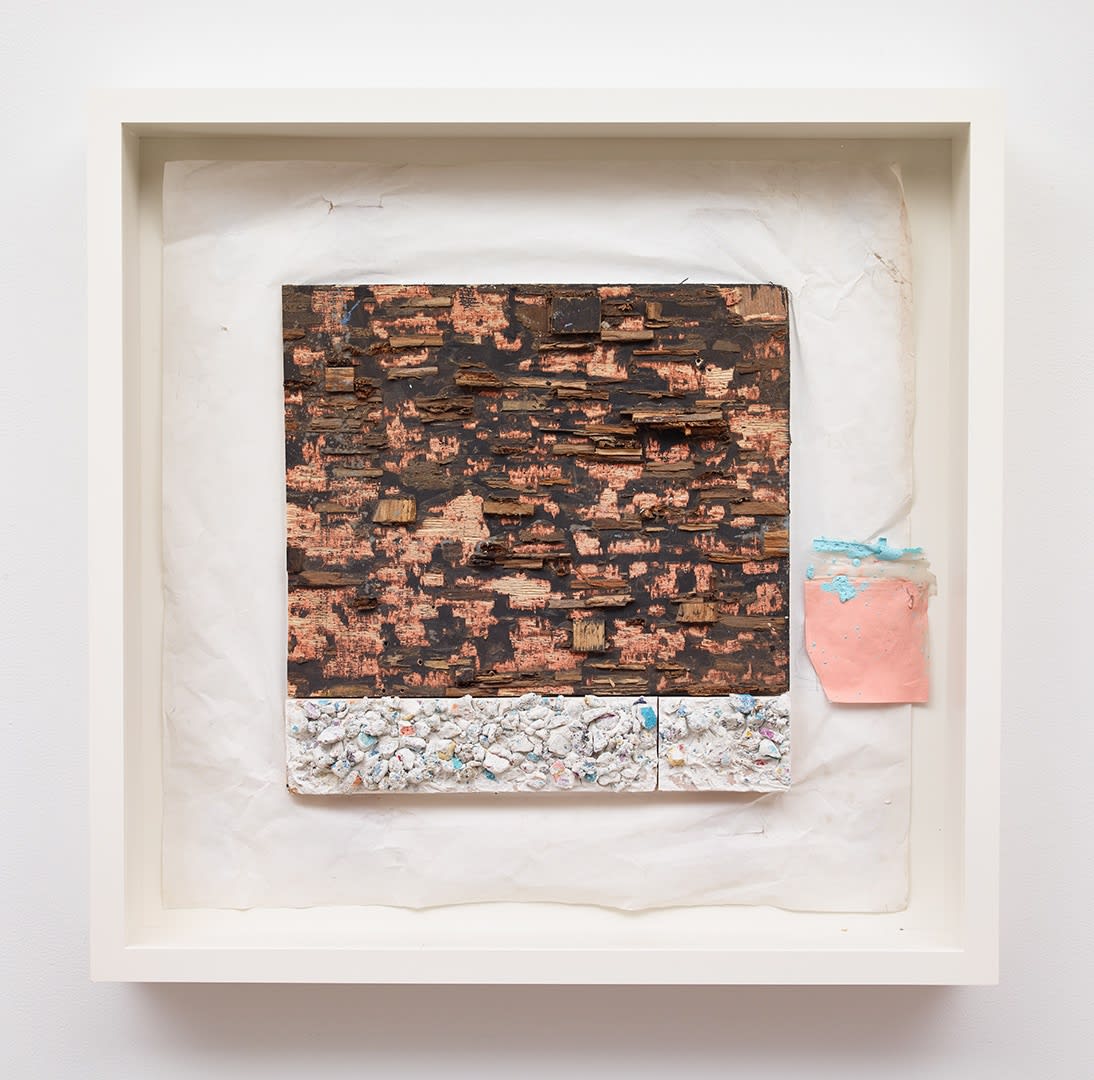 Leonardo Drew Number 140D, 2016 Wood, paint, and mixed media on paper 23 x 23.5 x 2 inches (58.4 x 59.7 x 5.1 cm) Framed: 26 x 26 x 4 inches (66 x 66 x 10.2 cm)