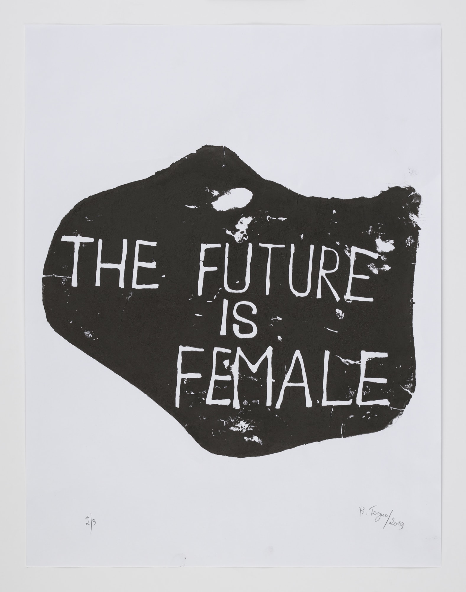 Barthélémy Toguo The Future is Female, 2019 Woodblock print on paper 25.6 x 19.7 inches (65 x 50 cm) Edition of 3 GP 2533
