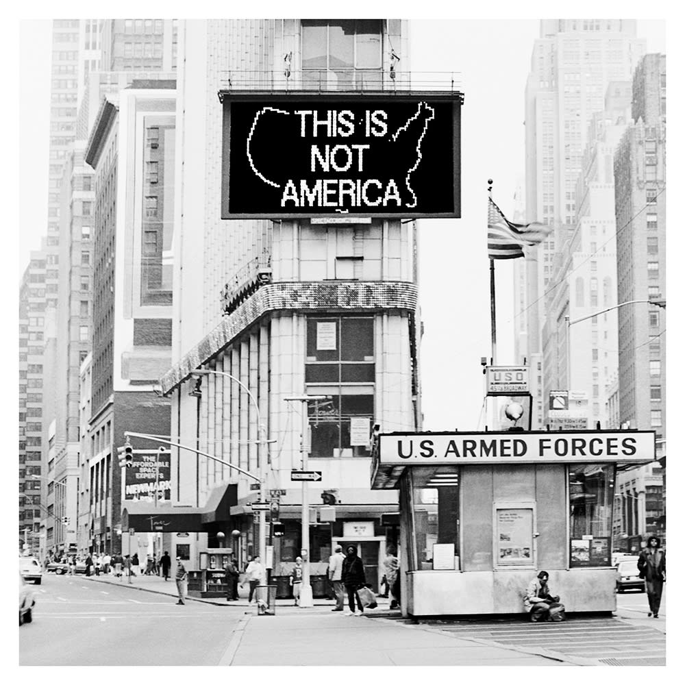 Alfredo Jaar A Logo for America, 1987/2014 Five black and white pigment prints 36 x 36 inches (91.4 x 91.4 cm) each Edition of 6 + 3 APs