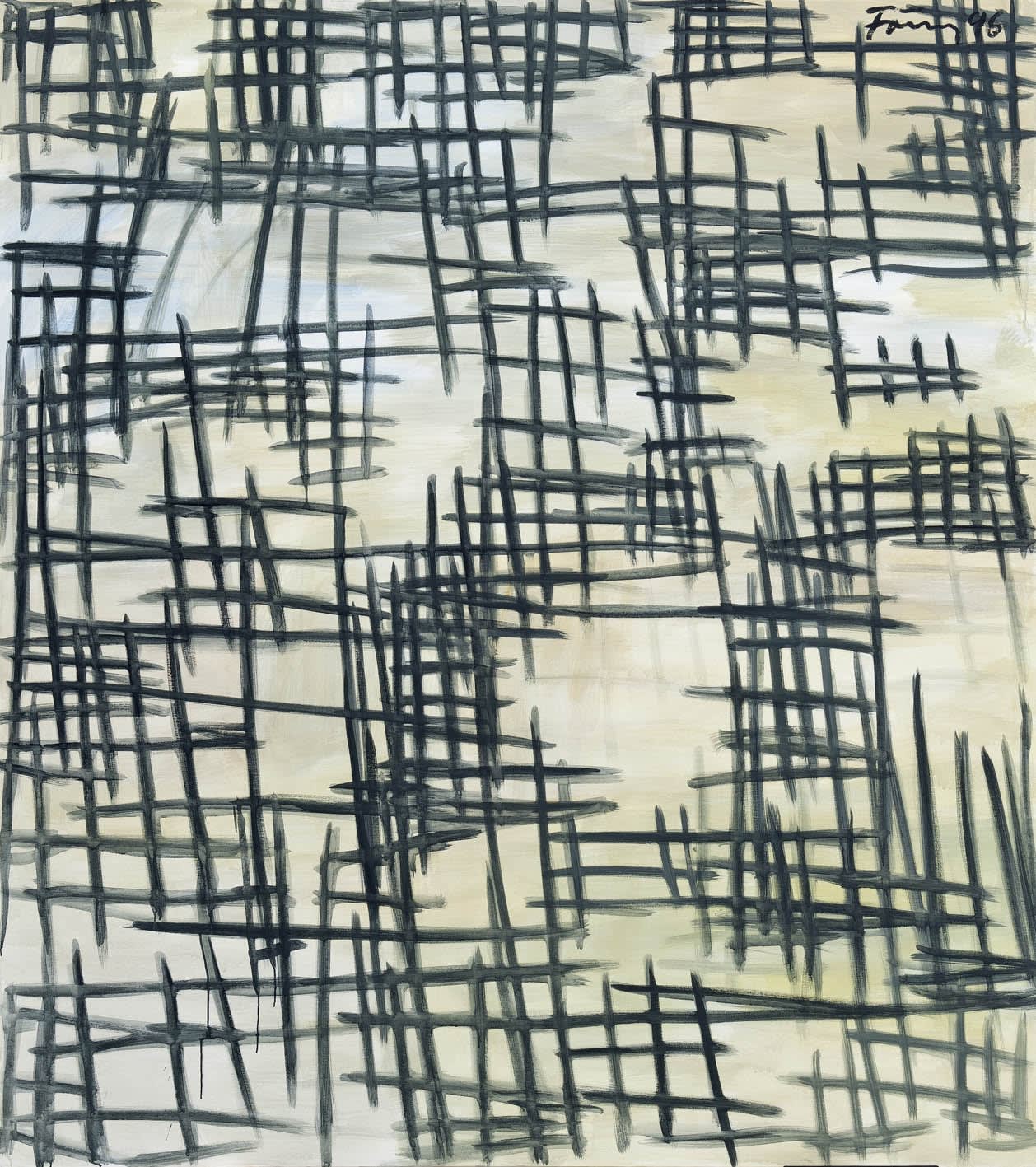 Günther Förg Untitled, 1996 Acrylic on canvas 86.6 x 76.8 inches (220 x 195 cm)