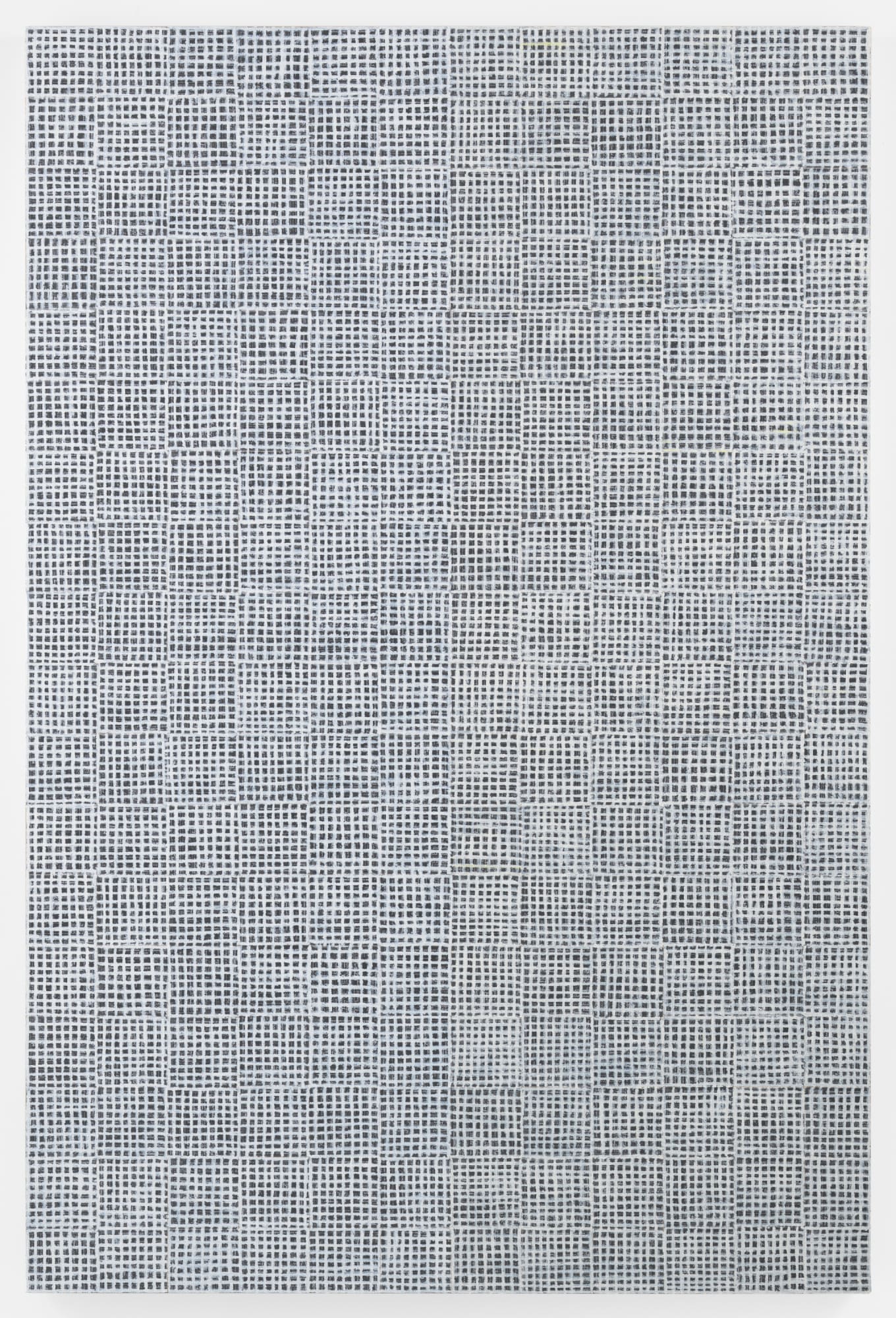 McArthur Binion ghost: rhythms: V, 2016 Oil paint stick and paper on board 72 x 48 inches (182.9 x 121.9 cm)