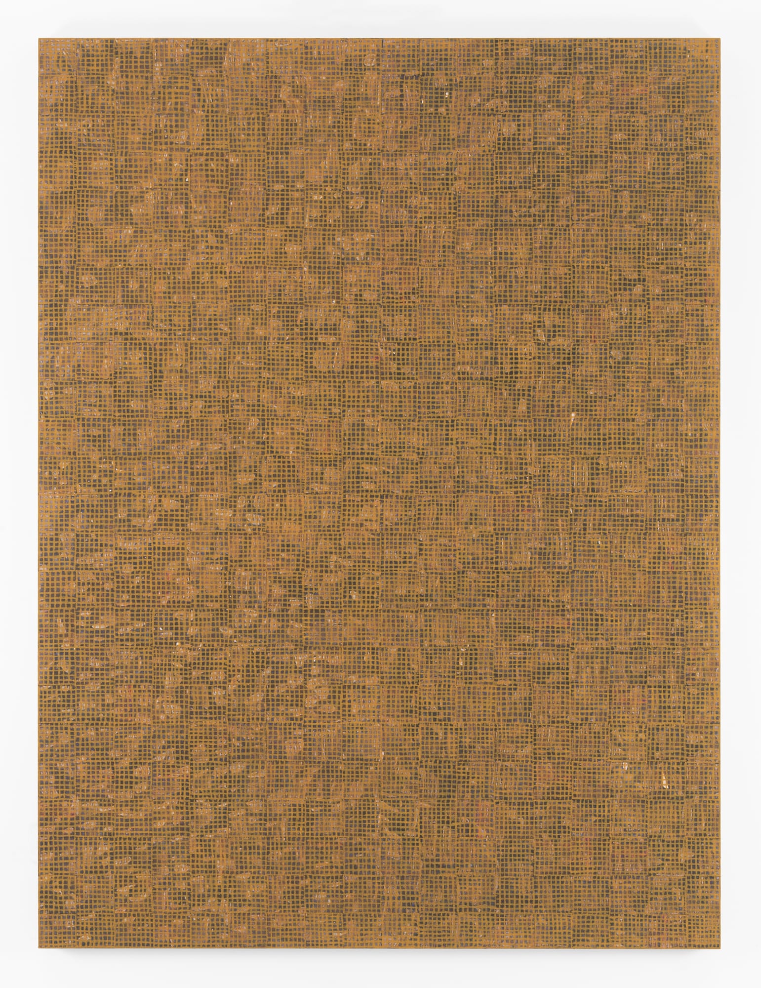 McArthur Binion DNA: Sepia: III, 2016 Oil paint stick and paper on board 96 x 72 inches (243.8 x 182.9 cm)