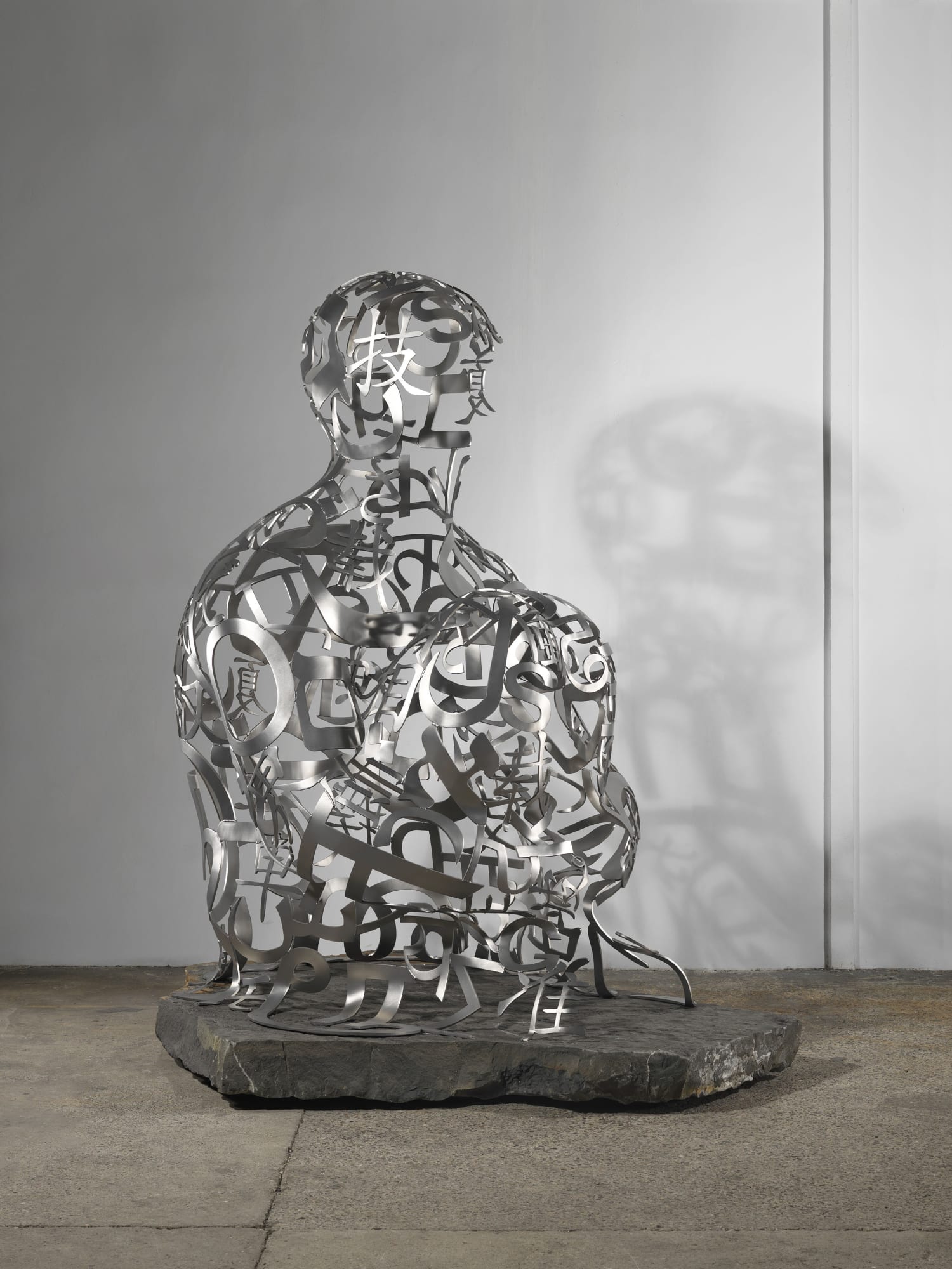 Jaume Plensa Ainsa IV, 2015 Stainless steel and stone 128.75 x 86.6 x 113.4 inches (327 x 220 x 288 cm)