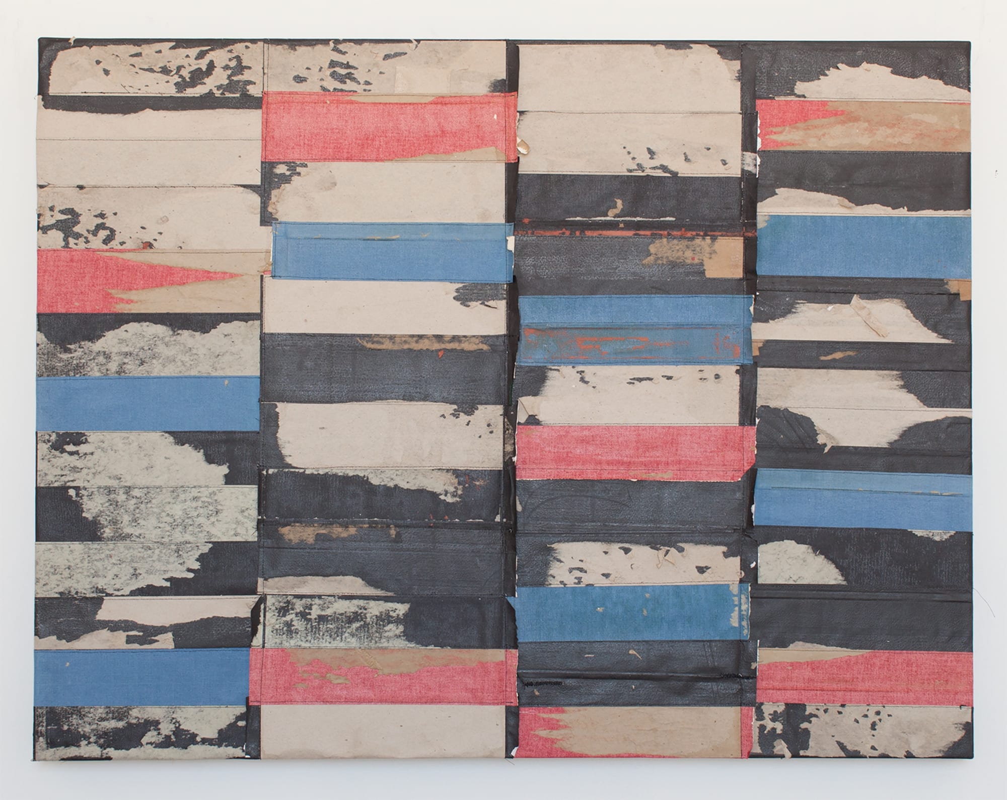 Samuel Levi Jones Red, Black, and Blue, 2016 Deconstructed encyclopedias, African American reference books, canvas 33.25 x 43 inches (84.5 x 109.2 cm)