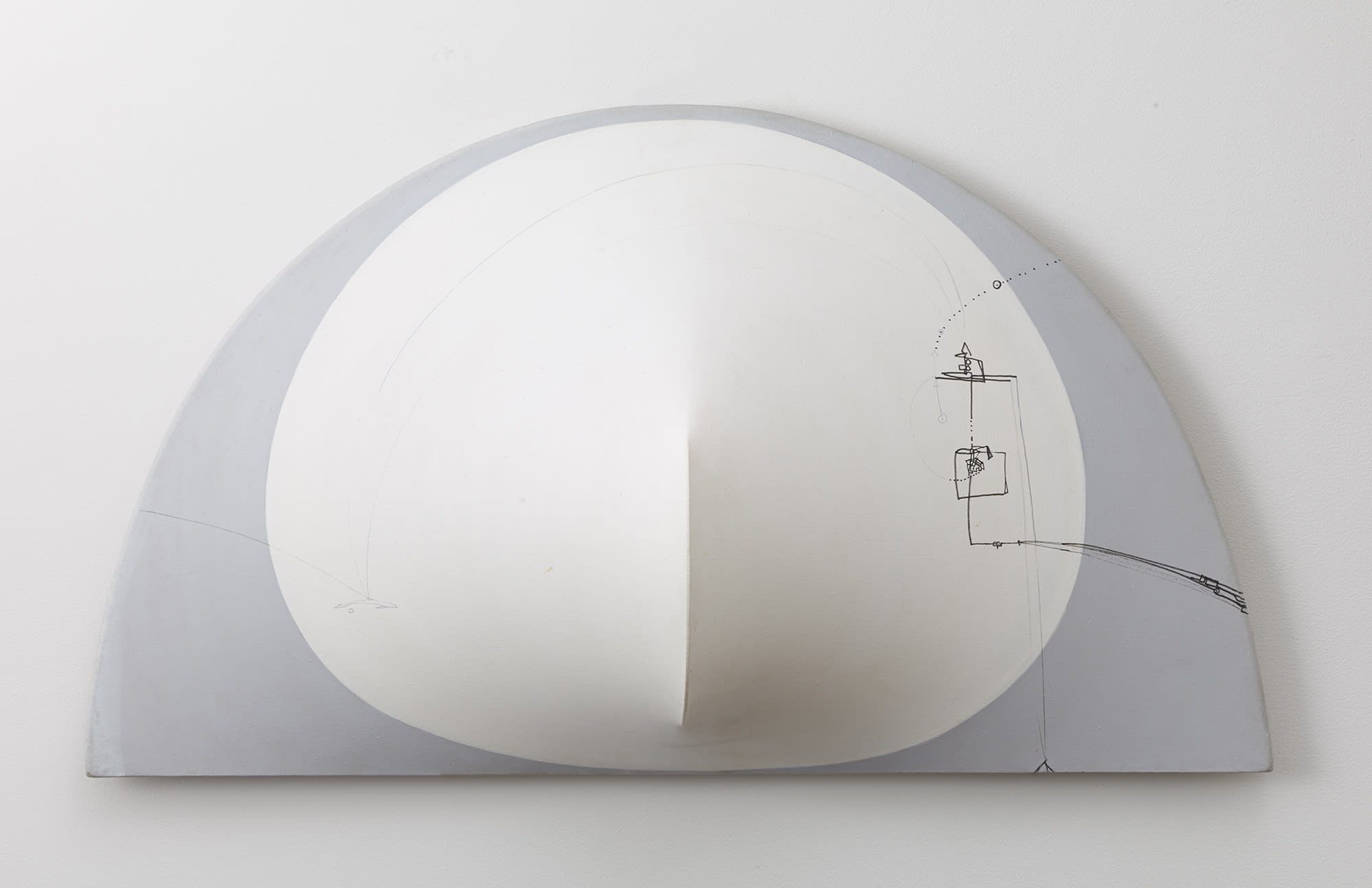 Zilia S&aacute;nchez Soy Isla, c. 1970 I am an Island Acrylic and ink on stretched canvas 19.75 x 35 x 14 inches (50.2 x 88.9 x 35.6 cm)