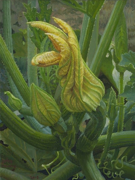 Joke Frima - Voor en na de Bloei - 2015 - Olieverf op paneel - 20 x 15 cm