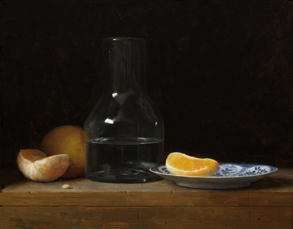 Justin Wood - Oranges & Decanter - 2019 - Oil on panel - 29 x 35,5 cm