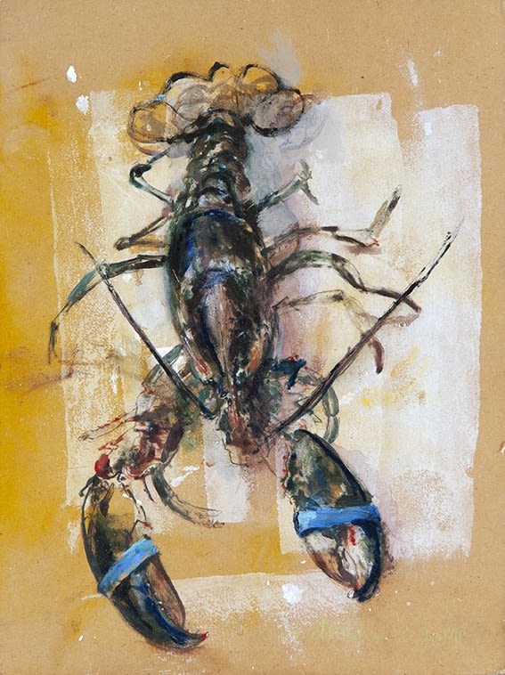 Sam Drukker - Kreeft - 2018 - olieverf op paneel - 37 x 28 cm