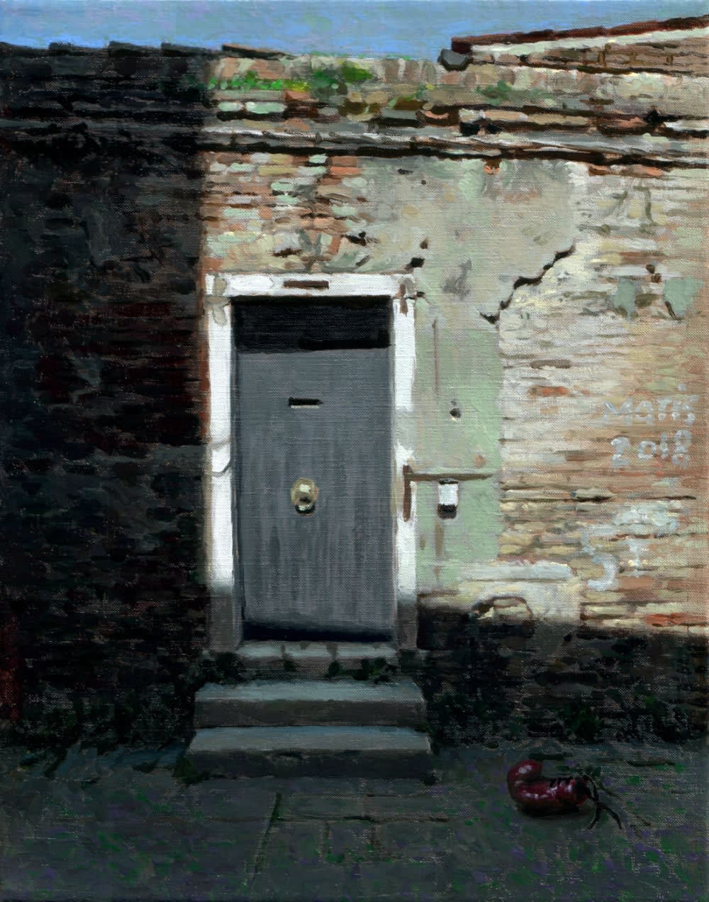 Jan Maris - Deur - 2018 - olieverf op doek - 30 × 24 cm