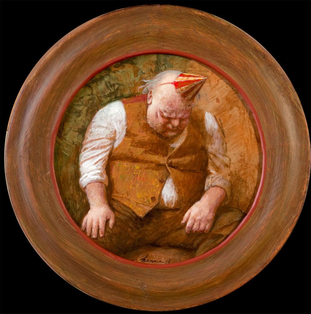 Slapert - 2018 - Acryl op paneel - 27 cm