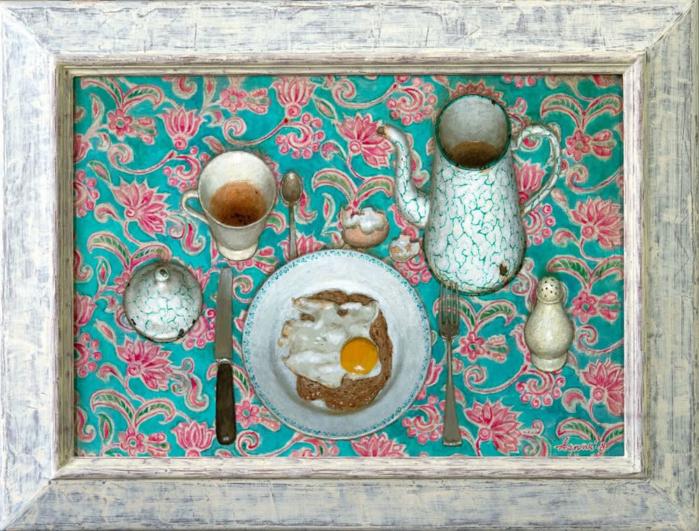 Kenne Grégoire - Spiegelei - 2018 - Acryl op paneel - 60 x 40 cm