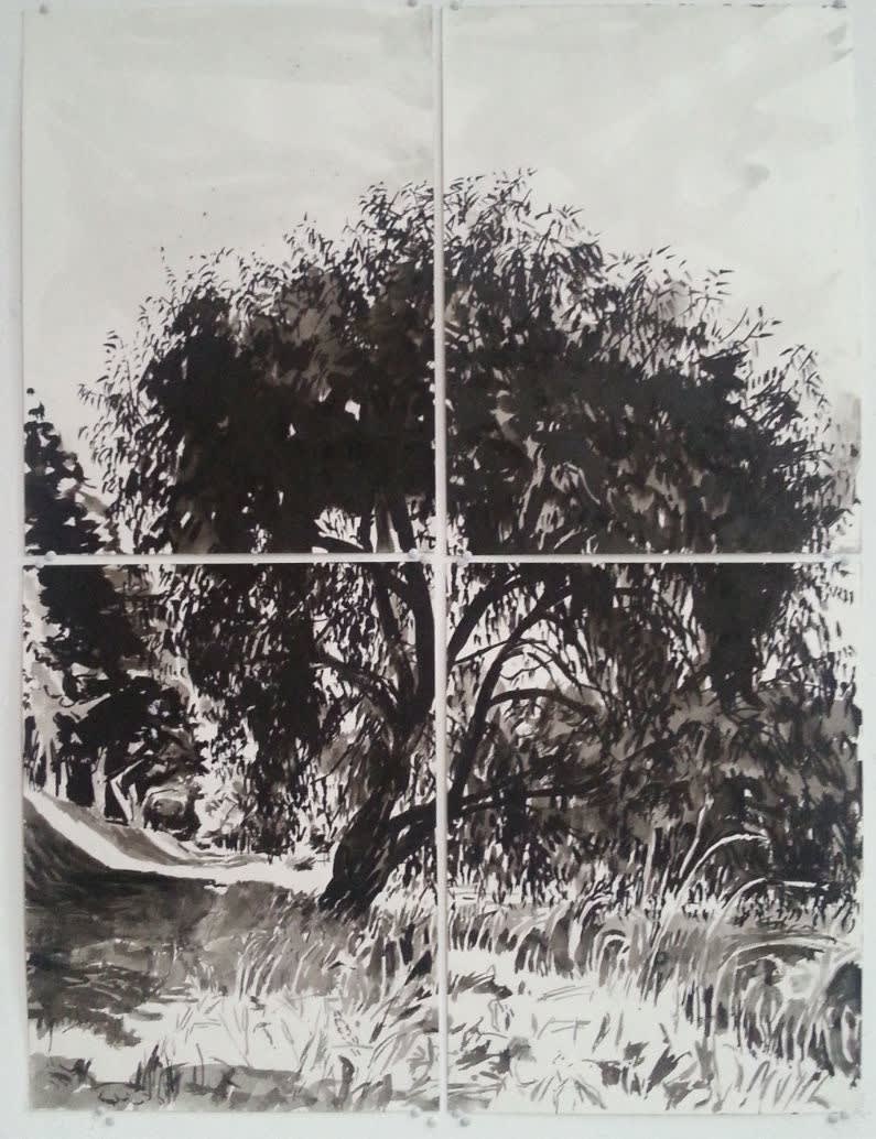 Jim Harris - Driesam - 2015 - Inkt op papier - 113 x 85 cm