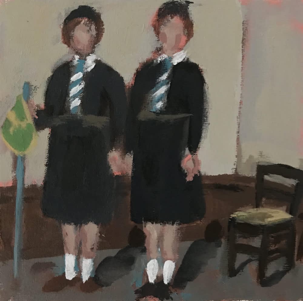 Seeger Baas - Scoutingmeisjes - 2018 - acryl op canvas - 15 x 15 cm