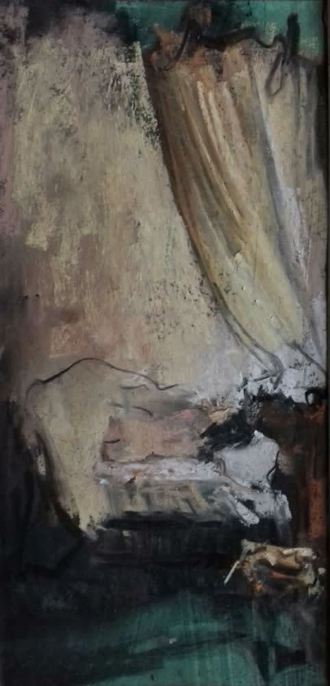 Onno Boerwinkel - Chambre au chateau - 2017 - pastel en gemengde techniek - 40 x 30 cm