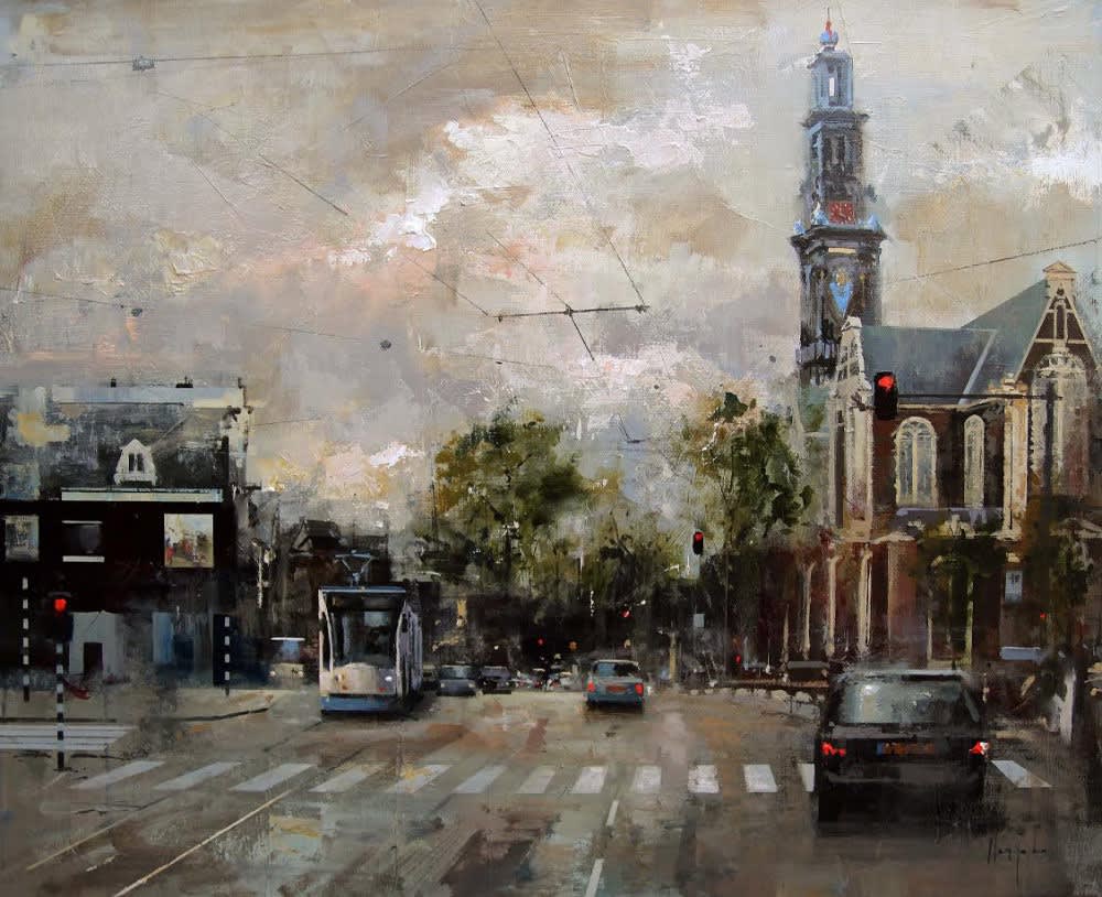 Urréjola - Leven in Amsterdam - 2017 - olieverf op doek - 81 x 100 cm