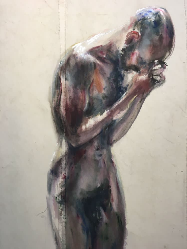 Voorovergebogen man - 2017 - olieverf op doek - 120 x 170 cm