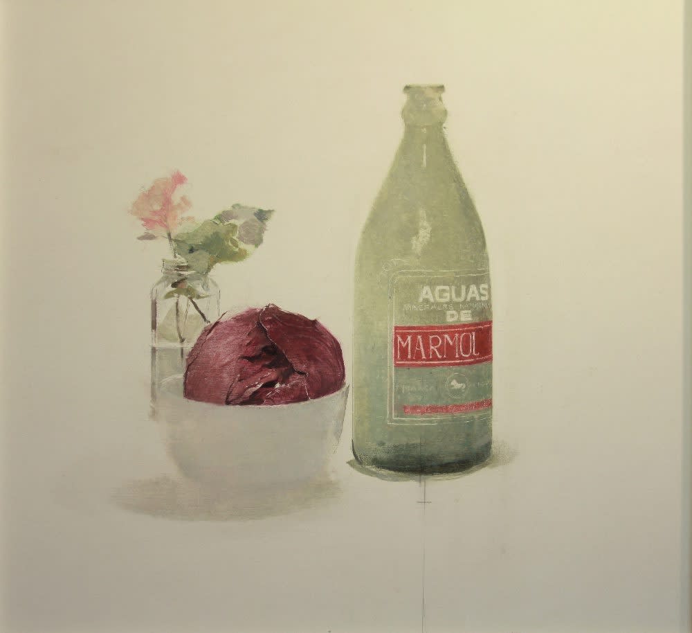 Joseba Sánchez Zabaleta - Col y Rosa - 2017 - olieverf op paneel - 43 x 46 cm