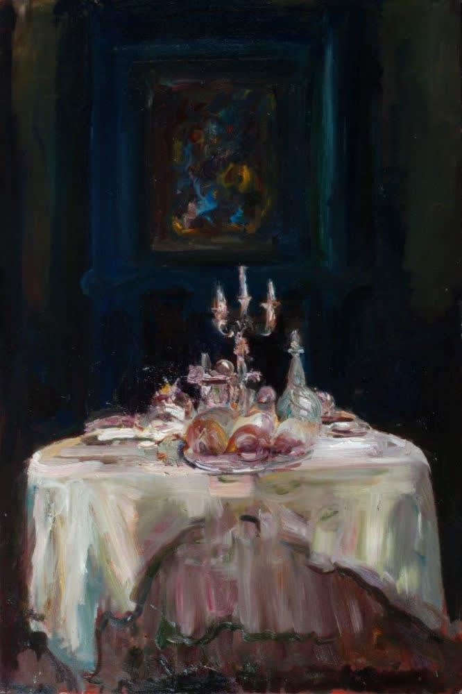 Douwe Elias - Tafel voor schouw - 2017 - olieverf op doek - 150 x 100 cm