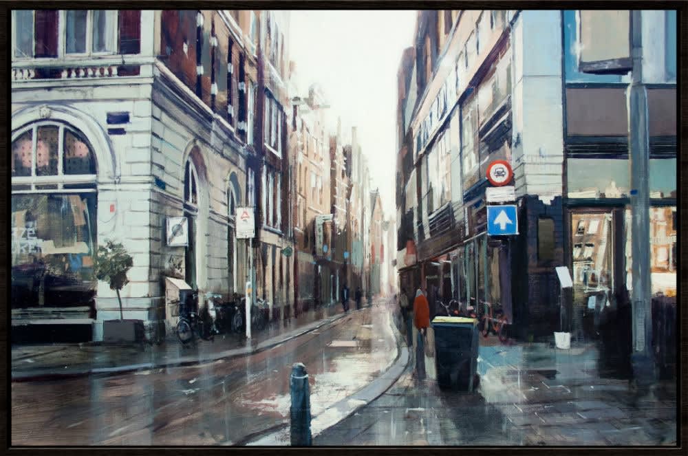 Daniel Parra Lozano - Path of Puddles - 2017 - olieverf op paneel - 39 x 60 cm