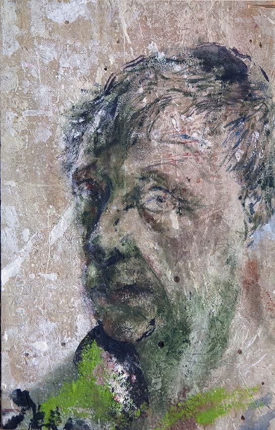 Sam Drukker - Zelfportret - 2017 - olieverf op hout - 35 x 22 cm