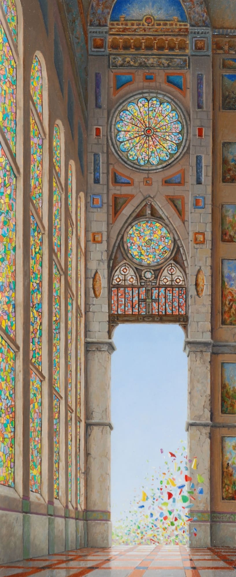 Hans Deuss - vlucht - 2014 - olieverf op paneel - 16 x 38 cm