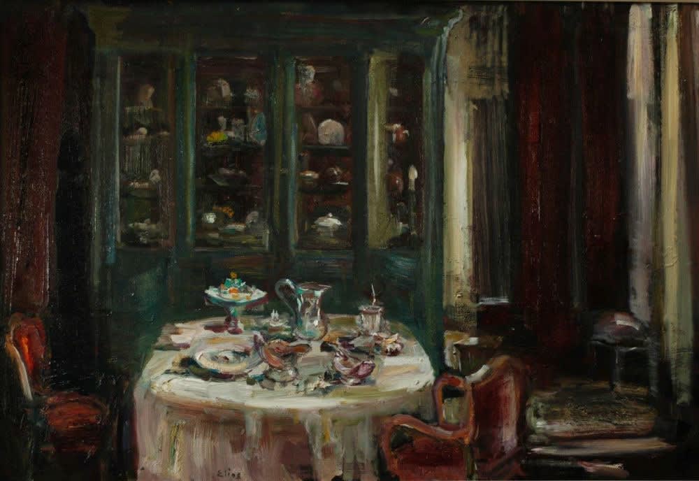 Douwe Elias - Etentje - 2016 - olieverf op paneel - 90 × 120 cm