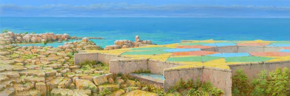 Hans Deuss - De kern van de zaak - 2016 - olieverf op paneel - 12 × 37 cm