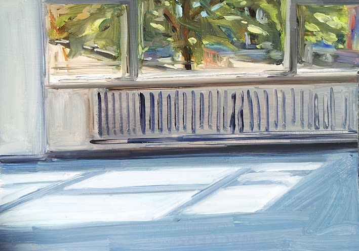 Pauline van Buringen - Blauwe vloer I - 2016 - 15 x 21 cm - olieverf op papier