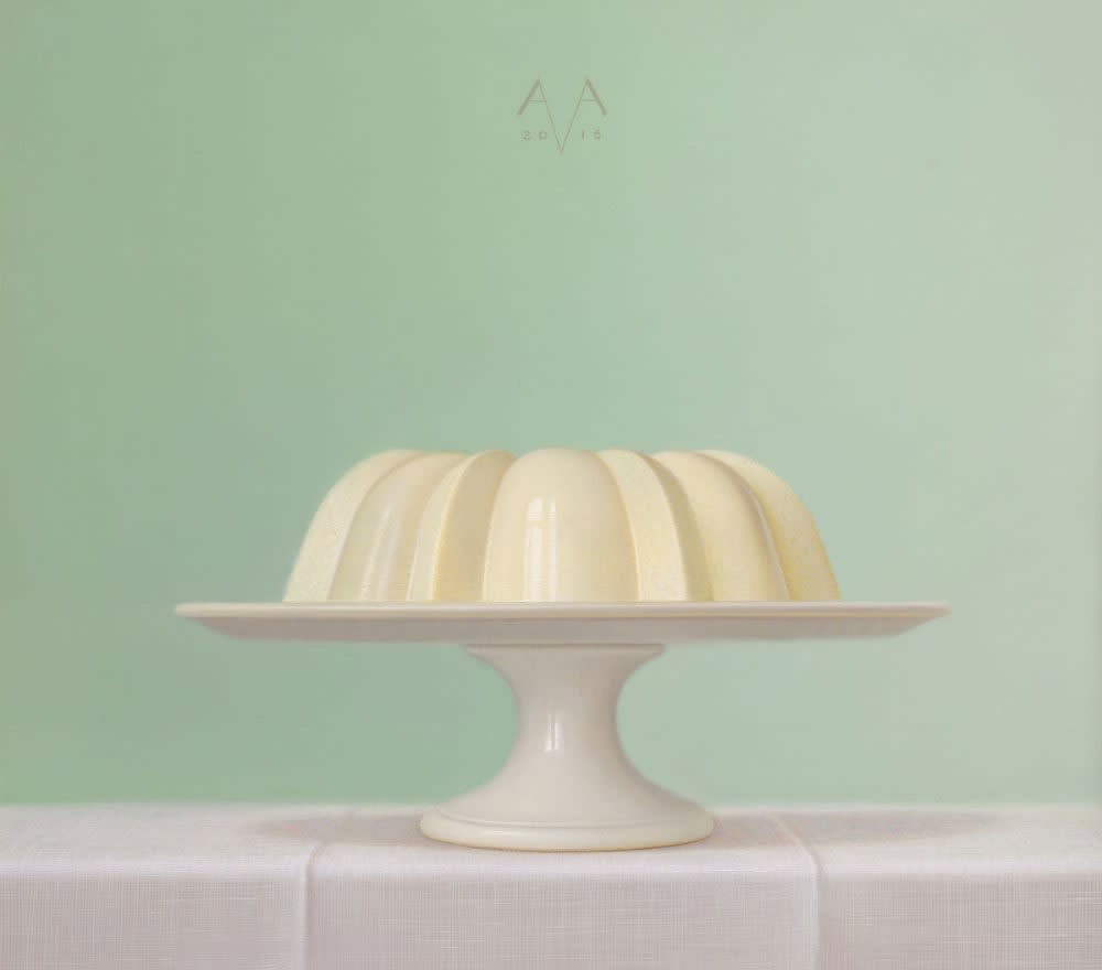 Arnout van Albada - Griesmeelpudding - 2016 - eitempera en olieverf op paneel - 38,5 x 44 cm