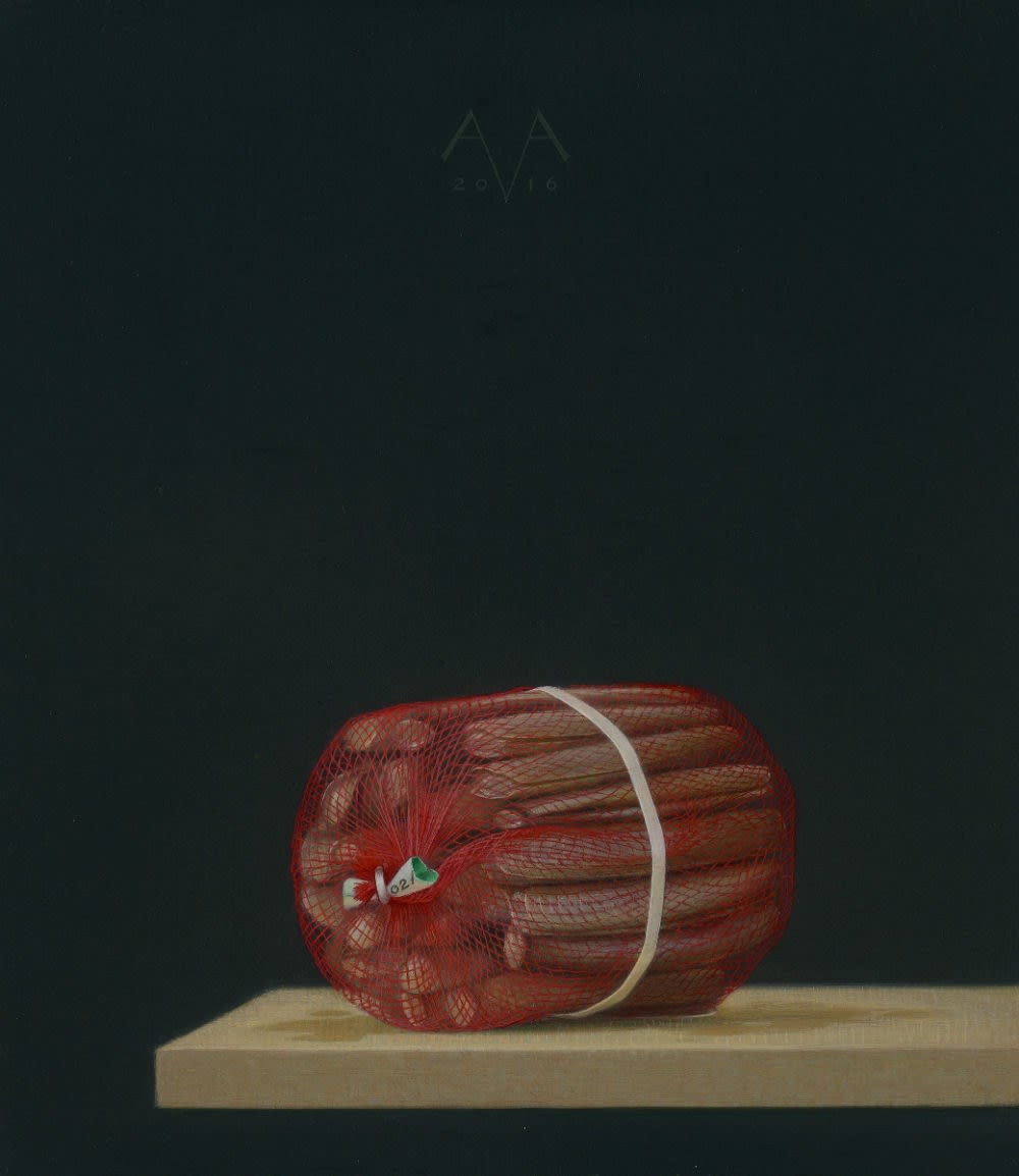 Arnout van Albada - Scheermessen - 2016 - eitempera en olieverf op paneel - 32,5 x 28 cm