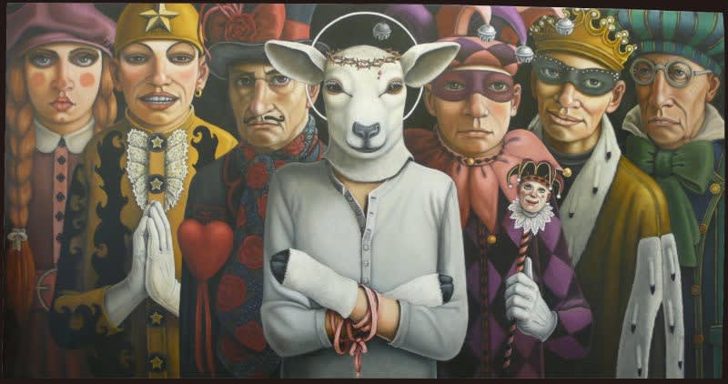 Bernardien Sternheim - Carneval - olieverf op doek - 65 x 126 cm