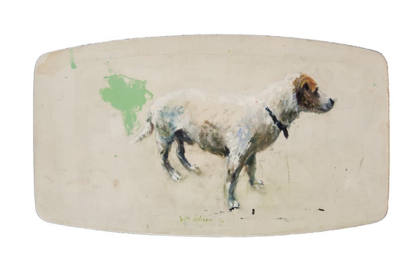 Sam Drukker - Hond (Max) - 2014 - olieverf op paneel - 43 x 75 cm