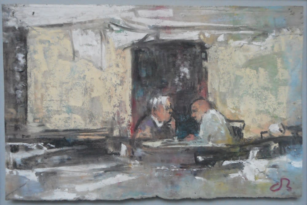 Onno Boerwinkel - Due signori - 2015 - pastel op papier - 16 x 22 cm