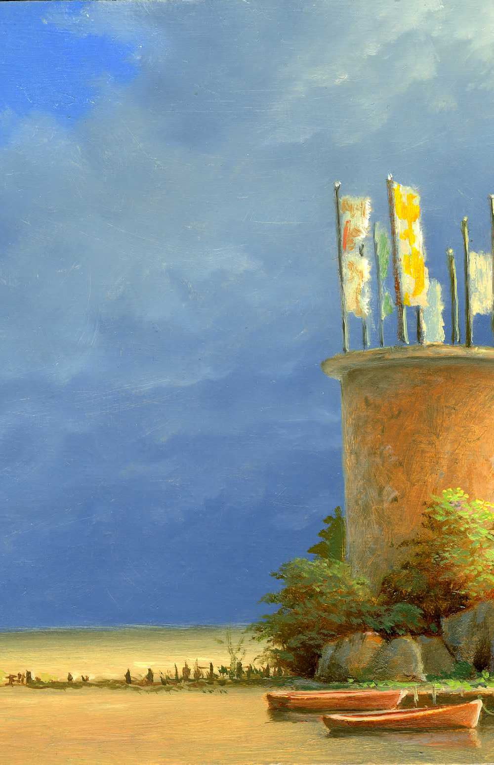 Voet aan wal - 2015 - Olieverf op paneel - 10 x 10 cm