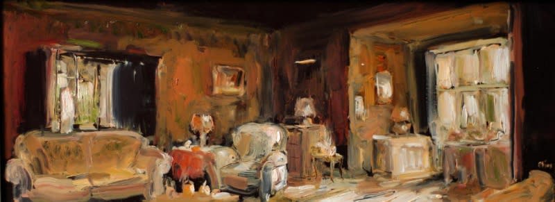 Douwe Elias - Licht in de kamer - 2014 - olieverf op paneel - 30 x 80 cm